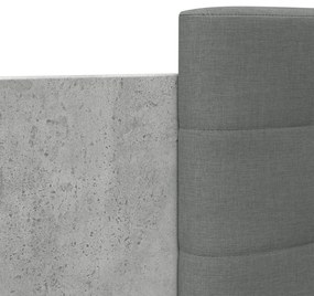 betonszürke ágykeret fejtámlával és LED-világítással 150x200 cm