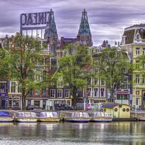 Poszter 30x30cm Amszterdami vízpart, Assaf Frank