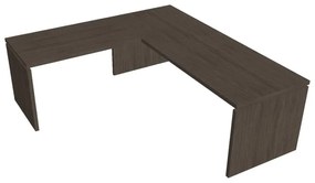 Verno ergonomikus asztal 220 x 200 cm, bal, antracit tölgy