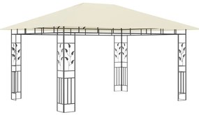 Krémszínű pavilon szúnyoghálóval 4 x 3 x 2,73 m 180 g/m²