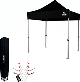 Összecsukható alumínium árusítóstand falak nélkül | BRIMO Exclusive Alu 2x2 m - falak nélkül - Fekete