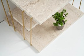Kis asztal Lifon - Arany, Travertine