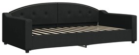 fekete kihúzható szövet heverő fiókokkal 100 x 200 cm