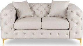 Sofa SORRENTO 2S Dwuosobowa Kremowa Welurowa