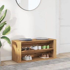 kézműves tölgy színű szerelt fa cipőtároló pad 100 x 35 x 45 cm