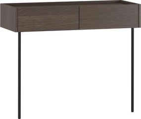 Dunari konzolasztal 100 cm fiókokkal, fém lábakkal - dunin tölgy