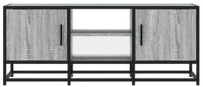 szürke sonoma színű szerelt fa és fém TV-szekrény 100x35x41 cm