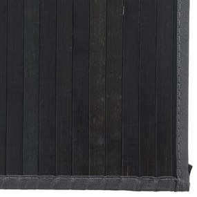 négyszögletű fekete bambusz szőnyeg 80 x 1000 cm