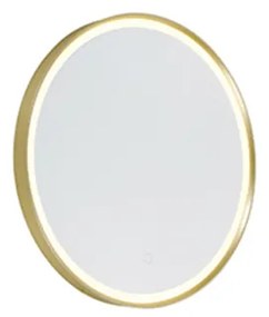 Fürdőszobai tükör arany 50 cm LED-del, 3 fokozatban dimmelhető, érintőgombos, kerek - Miral