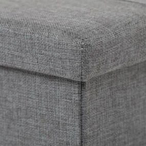 Tárolós Puff, Szürke Durva Szövet. TAB-462 GREY2