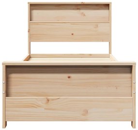 vidaXL Ágykeret fejtámlával Barna 100 x 200 cm Faanyag