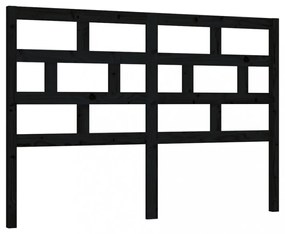 fekete tömör fenyőfa ágy fejtámla 141 x 4 x 100 cm