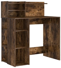 vidaXL Asztal tárolóval Füstölt tölgy 90x48x101.5 cm Szerelt fa