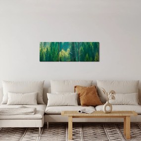 Kép - fenyőerdő (órával) (90x30 cm)