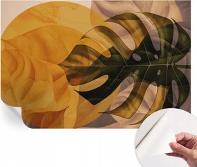 DekoratĂv öntapadĂłs fotĂłtapĂ©ta HĂĄlĂłszobĂĄba Absztrakt levelek 104x70