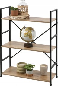 Polcos állvány Colorado, tölgy dekor, 3 polc, fém, 58,5x23,5x80cm