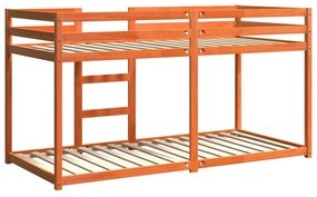viaszbarna tömör fenyőfa emeletes ágy 90x200 cm