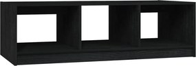 vidaXL fekete tömör fenyőfa dohányzóasztal 110 x 50 x 34 cm