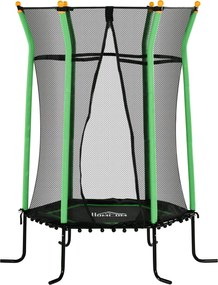 HOMCOM Gyermek Trampolin Ø163,5 cm - Belső Trampolin Biztonsági Hálóval és Párnázott Peremmel, 50 kg-ig, 3-10 éves gyerekeknek Zöld | Aosom