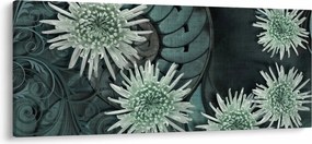 Kép - Zöld virágok (120x50 cm)