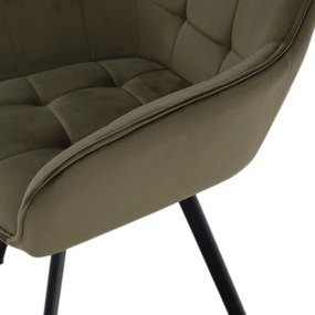 Design fotel, zöld Velvet/fekete, PETIN