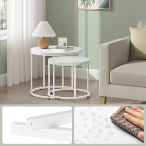 MARLON konferenciaasztal szett 2 db, fehér márvány dekorációval