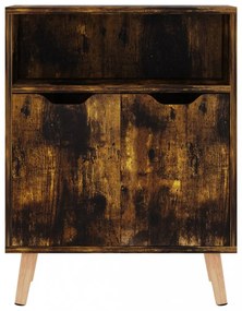 füstös tölgy színű szerelt fa tálalószekrény 60 x 30 x 72 cm
