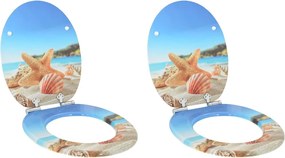 Lágy záródású WC ülőke 2 pcs Tengeri kagyló 44 x 38 cm MDF lap