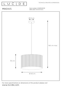 Lucide 03429/42/30 - Csillár zsinóron MAGIUS 1xE27/40W/230V