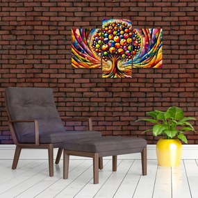 Kép – Színes fa almákkal (90x60 cm)