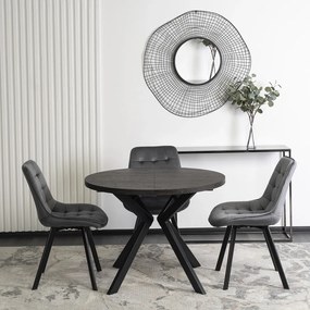 Bővíthető Étkezőasztal Fekete Színben. LUKAS 100-250 cm