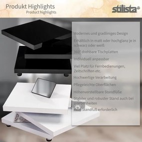 STILISTA Dohányzóasztal 73 x 73 cm fekete matt