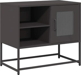 vidaXL fekete acél TV-szekrény 68 x 39 x 60,5 cm