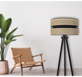 Duolla - Állólámpa DUO 1xE27/15W/230V átm. 40 cm rattan/fekete