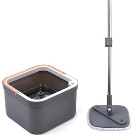 Spin Mop forgófejes felmosószett lapos moppal (vödör + nyél + facsaró + 2 mop)