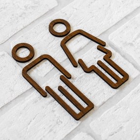 DUBLEZ | Fa WC ajtótábla - Női/Férfi