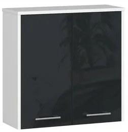 FIN W60 2D Fürdőszobai fali szekrény (grafit/fehér)