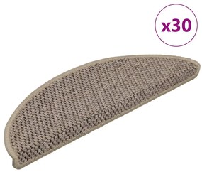 vidaXL 30 db lépcsőszőnyegek öntapadós szizál kinézetű 56x17x3 cm