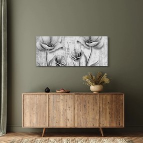 Kép - Fekete-fehér virágok a háttérben (120x50 cm)
