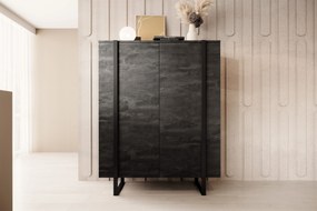 Verica komód 120 cm - szénfekete / fekete lábak