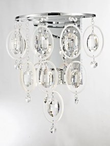 Italux glamour modern fali lámpa estella fehér króm átlátszó itxmb11103-6a
