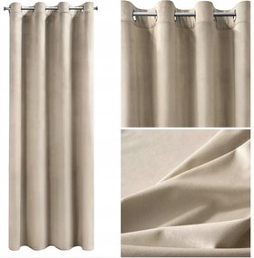 Velvet Velúr Függöny 140x250 Bézs Kerek Bársony Színek