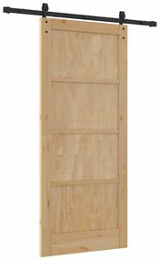 Csúszóajtó Természetes és fekete 86 x 198.5 cm
