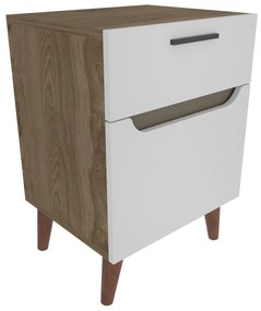 Éjjeliszekrény Losso - White, Oak