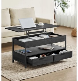 NYRO fekete, emelhető asztallappal rendelkező dohányzóasztal