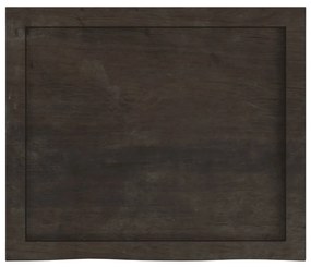 sötétbarna kezelt tömör tölgyfa fali polc 60x50x(2-6) cm