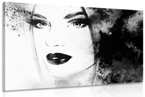 Kép modern női portré fekete fehérben