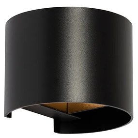Modern fali lámpa fekete kerek - Edwin