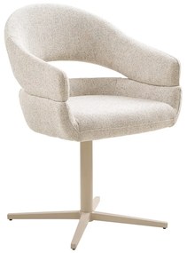 Krémszínű kárpitozott karfás étkezőfotel szett 2 db-os Dover – House Nordic