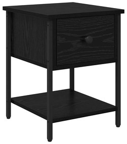 vidaXL Éjjeli asztal fiókkal Fekete tölgy 34 x 35,5 x 45 cm Faanyag